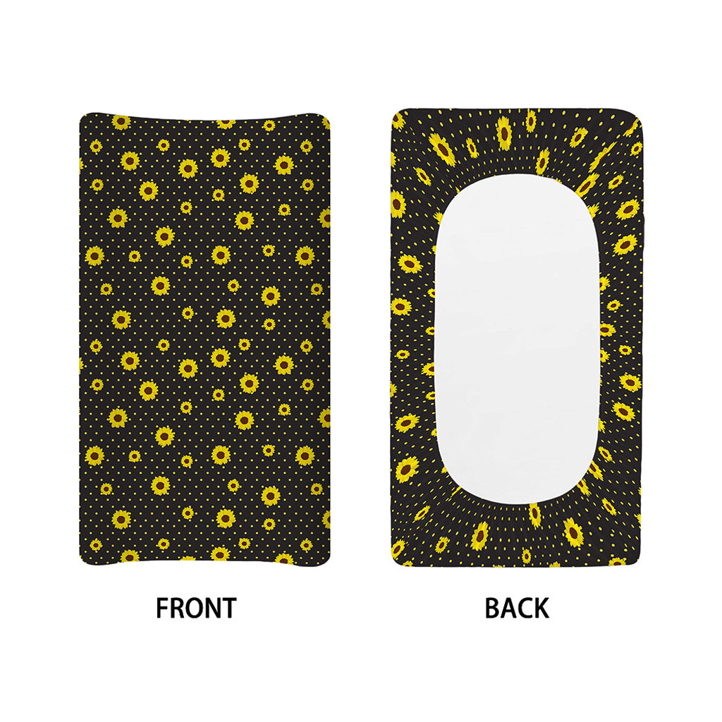Polka Dot Sunflower Pattern Print Changing Pad Cover