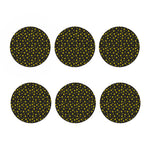 Polka Dot Sunflower Pattern Print Coaster Set