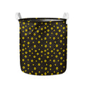 Polka Dot Sunflower Pattern Print Collapsible Laundry Basket