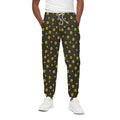 Polka Dot Sunflower Pattern Print Cotton Sweatpants