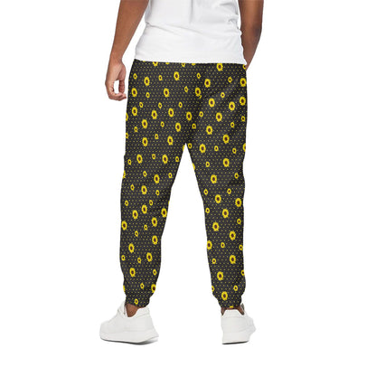 Polka Dot Sunflower Pattern Print Cotton Pants