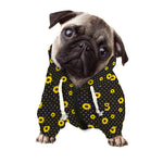Polka Dot Sunflower Pattern Print Dog Zip Up Hoodie