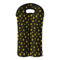 Polka Dot Sunflower Pattern Print Double Neoprene Wine Tote