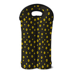 Polka Dot Sunflower Pattern Print Double Neoprene Wine Tote