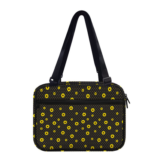 Polka Dot Sunflower Pattern Print Double Strap Bible Bag