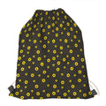 Polka Dot Sunflower Pattern Print Drawstring Bag