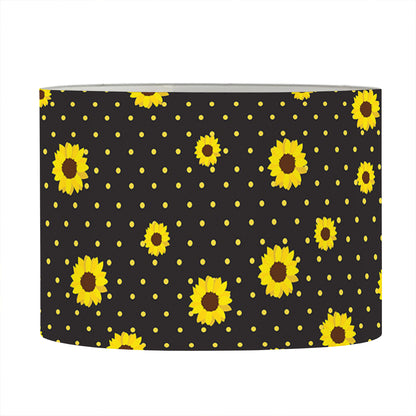Polka Dot Sunflower Pattern Print Drum Lamp Shade