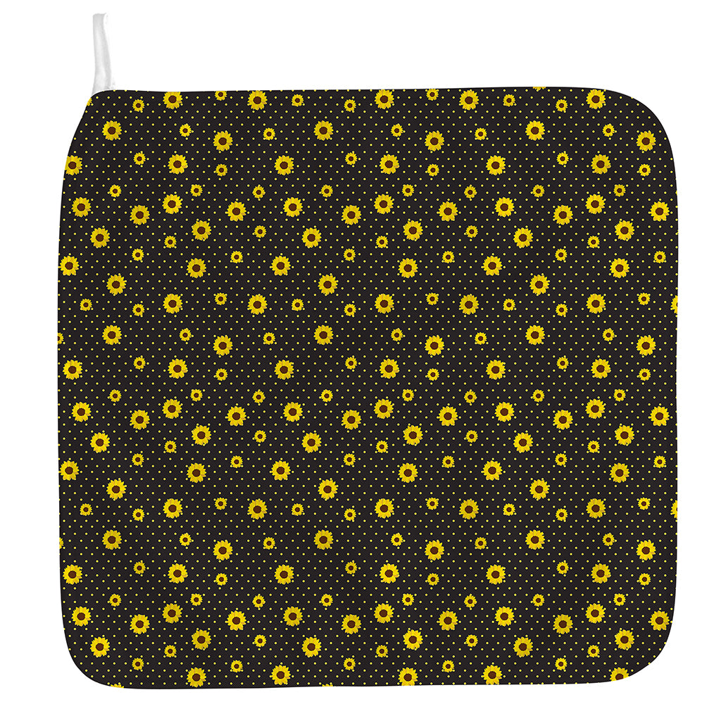 Polka Dot Sunflower Pattern Print Hand Towel