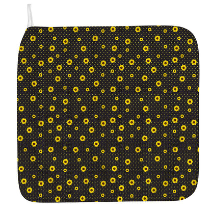 Polka Dot Sunflower Pattern Print Hand Towel