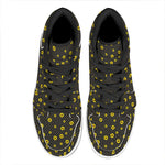Polka Dot Sunflower Pattern Print High Top Leather Sneakers