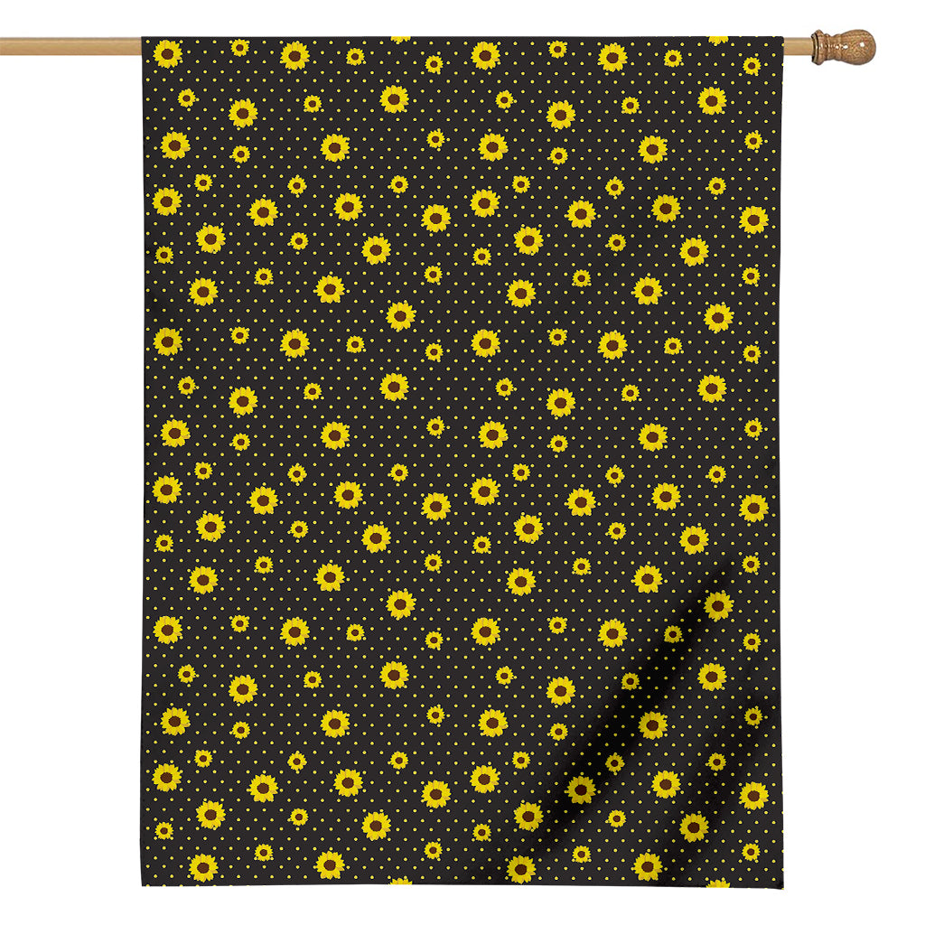 Polka Dot Sunflower Pattern Print House Flag