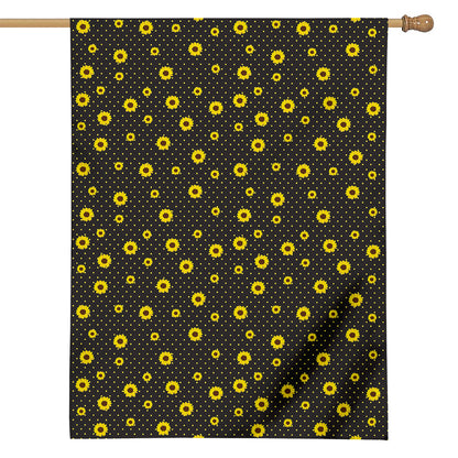 Polka Dot Sunflower Pattern Print House Flag