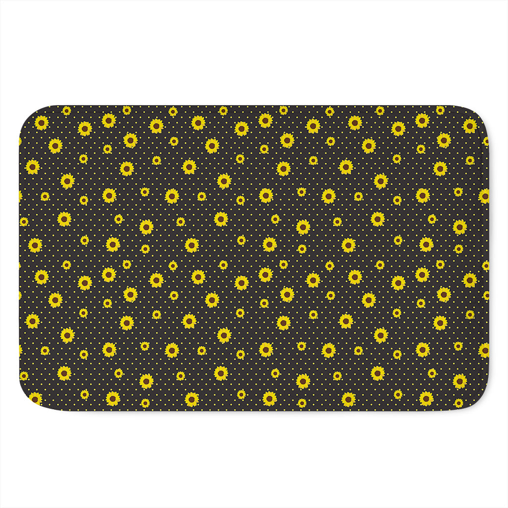 Polka Dot Sunflower Pattern Print Indoor Door Mat