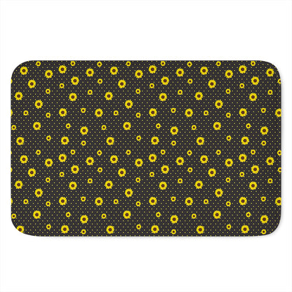 Polka Dot Sunflower Pattern Print Indoor Door Mat