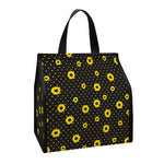 Polka Dot Sunflower Pattern Print Insulated Lunch Tote