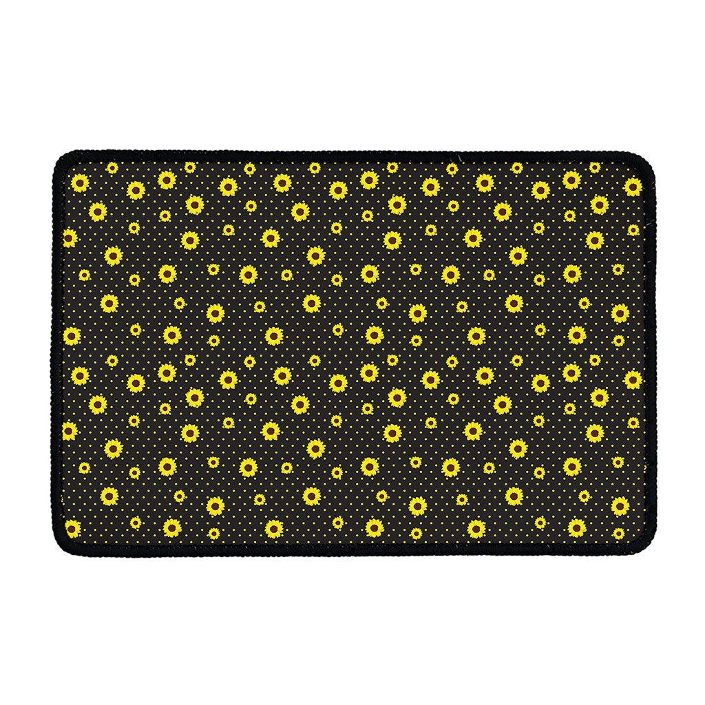 Polka Dot Sunflower Pattern Print Kitchen Mat