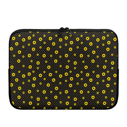 Polka Dot Sunflower Pattern Print Laptop Sleeve