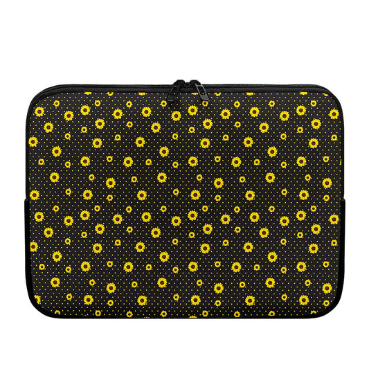 Polka Dot Sunflower Pattern Print Laptop Sleeve