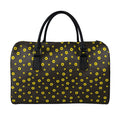 Polka Dot Sunflower Pattern Print Leather Duffel Bag