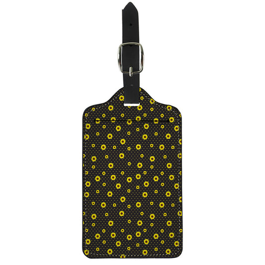 Polka Dot Sunflower Pattern Print Luggage Tag