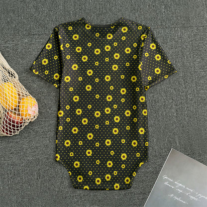 Polka Dot Sunflower Pattern Print Men's Bodysuit