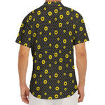 Polka Dot Sunflower Pattern Print Men's Deep V-Neck Shirt