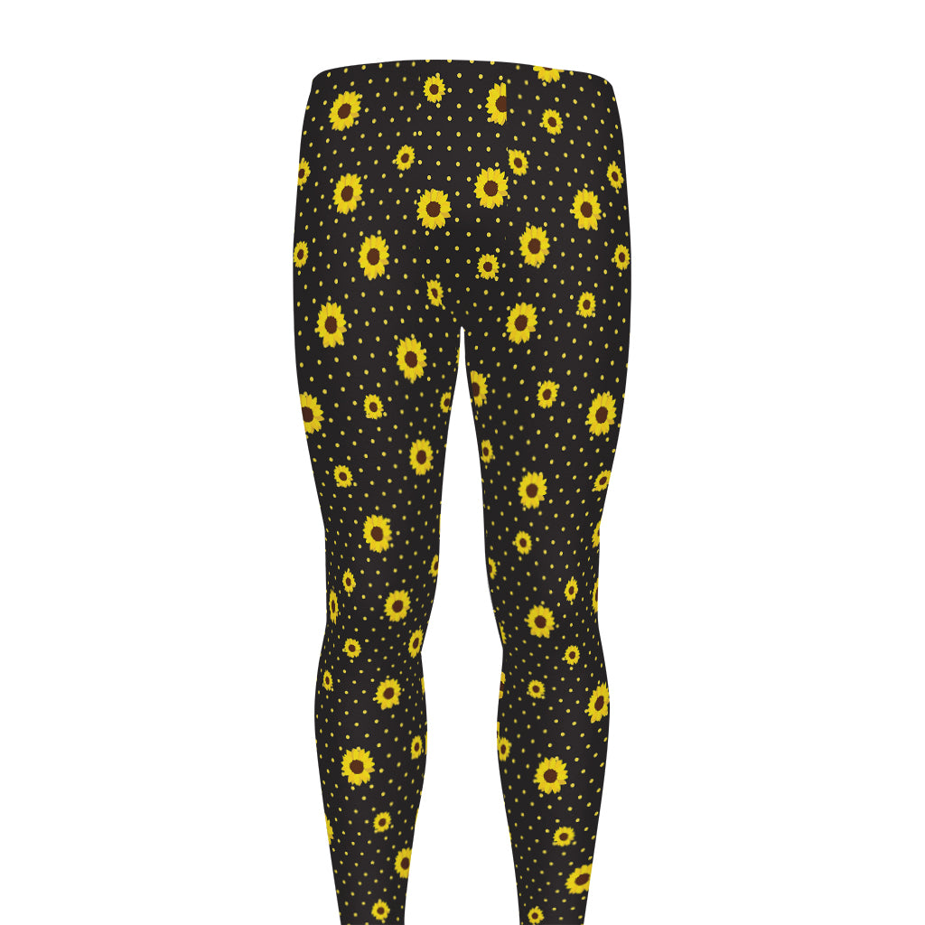 Polka Dot Sunflower Pattern Print Men's leggings