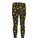 Polka Dot Sunflower Pattern Print Men's leggings