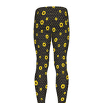 Polka Dot Sunflower Pattern Print Men's leggings