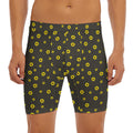 Polka Dot Sunflower Pattern Print Men's Long Boxer Briefs