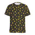 Polka Dot Sunflower Pattern Print Men's Athletic T-Shirt