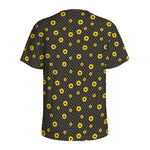 Polka Dot Sunflower Pattern Print Men's Sports T-Shirt