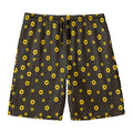 Polka Dot Sunflower Pattern Print Men's Swim Trunks