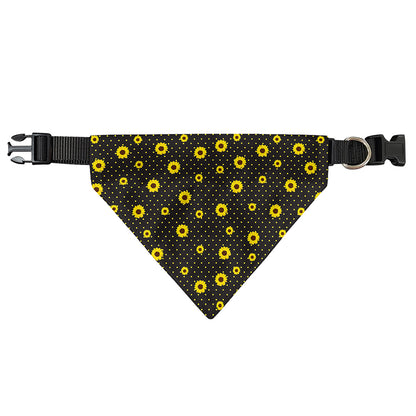 Polka Dot Sunflower Pattern Print Over The Collar Dog Bandana