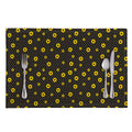 Polka Dot Sunflower Pattern Print Placemat
