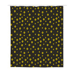 Polka Dot Sunflower Pattern Print Polyester Shower Curtain