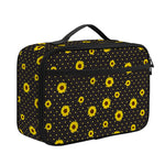 Polka Dot Sunflower Pattern Print Portable Lunch Bag