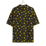 Polka Dot Sunflower Pattern Print Rayon Hawaiian Shirt