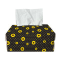 Polka Dot Sunflower Pattern Print Rectangle Tissue Box Cover