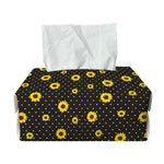 Polka Dot Sunflower Pattern Print Rectangle Tissue Box Cover