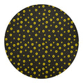 Polka Dot Sunflower Pattern Print Round Blanket