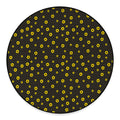 Polka Dot Sunflower Pattern Print Round Floor Mat