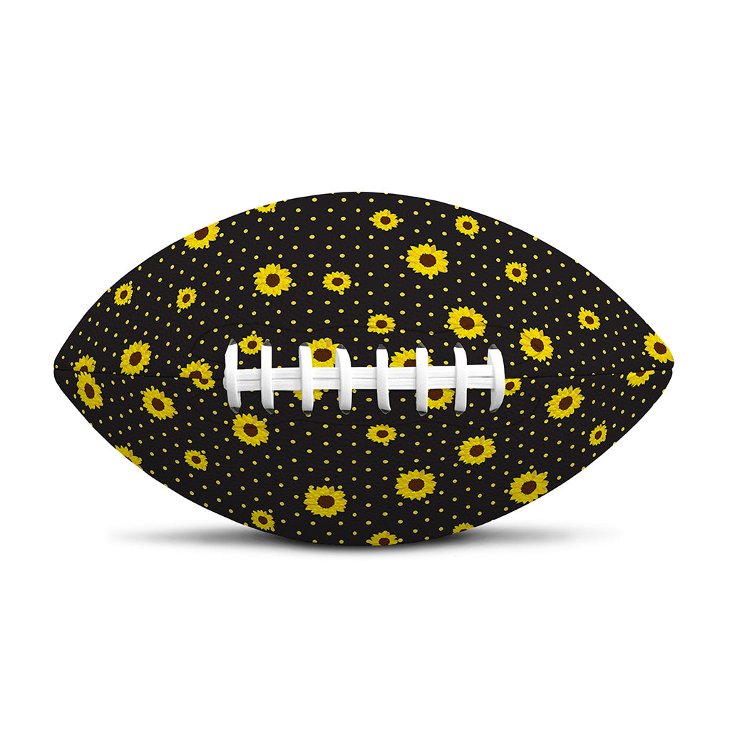 Polka Dot Sunflower Pattern Print Rugby Ball