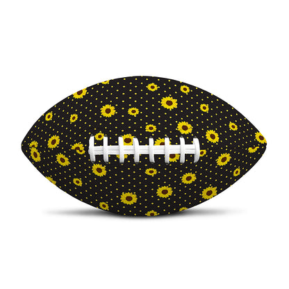 Polka Dot Sunflower Pattern Print Rugby Ball