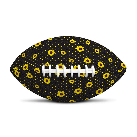 Polka Dot Sunflower Pattern Print Rugby Ball
