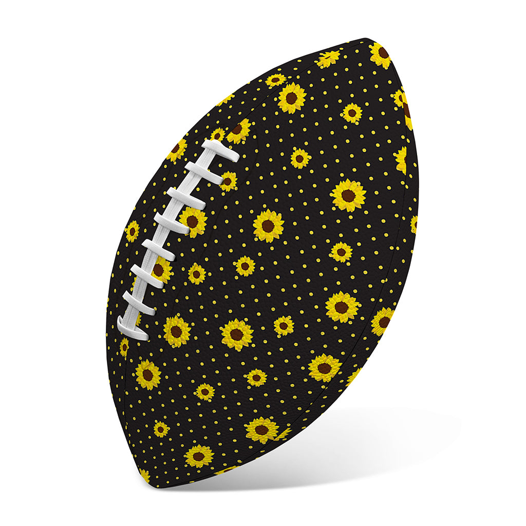 Polka Dot Sunflower Pattern Print Rugby Ball
