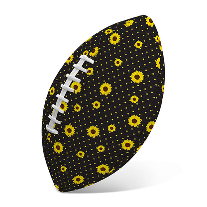 Polka Dot Sunflower Pattern Print Rugby Ball