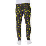 Polka Dot Sunflower Pattern Print Scuba Joggers