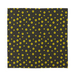 Polka Dot Sunflower Pattern Print Silk Bandana