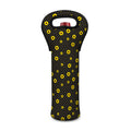 Polka Dot Sunflower Pattern Print Single Neoprene Wine Tote